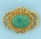 Antique Jade Pendant Or Pin In 14k Yellow Gold