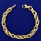 Heavy Italian Made Designer Twisting Link Bracelet In 14k Yellow Gold