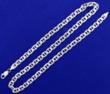 22 1/4 Inch Flat Mariner Neck Chain In 14k White Gold