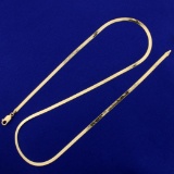 Italian-made 22 Inch Herringbone Neck Chain In 14k Yellow Gold