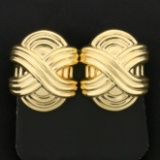 Large Statement Clip On Earrings In 14k Yellow Gold