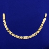 Italian-made Designer Link Bracelet In 14k Yellow Gold