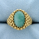 4ct Jade Bead Design Ring In 22k Yellow Gold