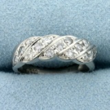 Diamond Wave Design Ring In Platinum
