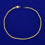 7 1/4 Inch Rope Style Bracelet In 14k Yellow Gold