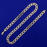 19 Inch Italian-made Curb Link Neck Chain In 10k Yellow Gold