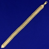 7 Inch Italian-made Designer Link Bracelet In 14k Yellow Gold