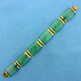 Good Fortune Jade Bracelet In 14k Yellow Gold