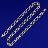 Italian-made 20 Inch Figaro Neck Chain In 10k Yellow Gold