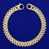 Italian-made 8 1/2 Inch President Style Link Bracelet In 14k Yellow Gold