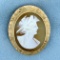 Vintage Cameo Pin In 14k Yellow Gold