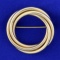 Modern Overlapping Circle Design Pin In 14k Yellow Gold