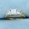 1ct Tw 3 Stone Princess Diamond Anniversary Or Engagement Ring In 14k Yellow Gold And Platinum