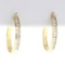 1/2ct Tw Diamond Hoop Earrings In 14k Yellow Gold