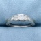 Three-stone Diamond Wedding Or Anniversary Ring In 14k White Gold And Platinum