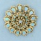 Antique Opal And Seed Pearl Pendant Or Pin In 14k Yellow Gold