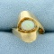 Designer Opal Solitaire Ring In 14k Yellow Gold