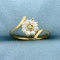 1/3ct Tw Diamond Flower Ring In 14k Yellow Gold