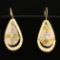 Diamond Cut Tri-color Dangle Drop Earrings In 14k Yellow, White, And Rose Gold