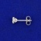 Single .2ct Diamond Stud Earring In 14k White Gold