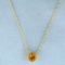 2/3ct Citrine Necklace In 14k Yellow Gold