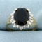 Black Tourmaline And Diamond Ring In 14k Yellow And White Gold