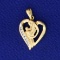 Mother Child Diamond Pendant In 14k Yellow Gold