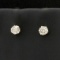 Diamond Cluster Earrings In 14k White Gold