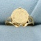 Mexican Empire Gold Coin Ring In 14k Yellow Gold