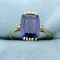 5ct Purple Sapphire And Diamond Ring In 10k Yellow Gold