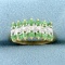 Peridot And Diamond Ring In 10k Yellow And White Gold