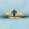 1/2ct Alexandrite And Diamond Ring In 14k Yellow Gold