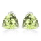 6mm Trillion Cut Peridot Stud Earrings In Sterling Silver