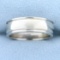 Wide Heavy Men's Wedding Band Ring In 14k White Gold