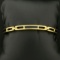 Designer Onyx Link Bracelet In 18k Yellow Gold