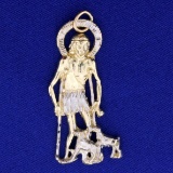 Saint Lazarus Pendant In 14k Yellow And White Gold