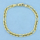 Italian Made Figarucci Link Bracelet In 14k Yellow Gold