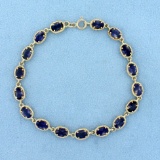 8.5ct Tw Tanzanite Bracelet In 14k Yellow Gold