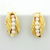 Cultured Pearl Clip-on Earrings In 14k Yellow Gold