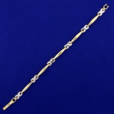 Designer Link Bracelet In 14k Yellow And White Gold