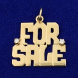 For Sale Diamond Pendant In 14k Yellow Gold