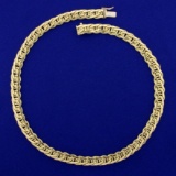 Italian-made 16 Inch Designer Link Neck Chain In 14k Yellow Gold