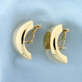 Large Half Hoop Earrings In 14k Yellow Gold