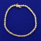 Diamond Tennis Bracelet In 10k Yellow Gold