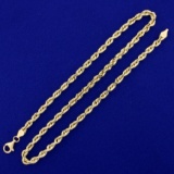 18 Inch French Rope Neck Chain In 14k Yellow Gold