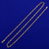 Italian-made 21 Inch Figaro Link Neck Chain In 14k Yellow Gold