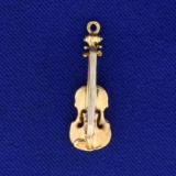 Violin Charm Or Pendant In 14k Yellow Gold