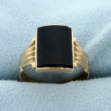 Onyx Ring In 10k Yellow Gold