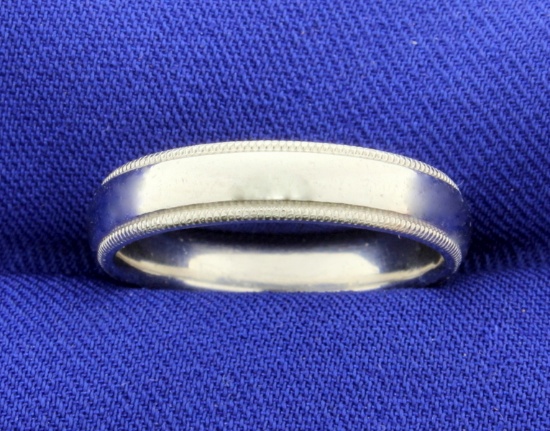 Scott Kay Designer Platinum Wedding Band Ring With Beaded Edge