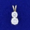 2-stone Diamond Pendant .85ct Tw In 14k White Gold